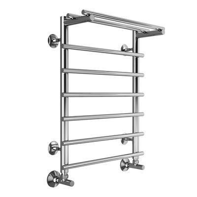 Водяной полотенцесушитель шириной 410 - 500 мм Terminus Контур с полкой П6 400х700 - изображение 2