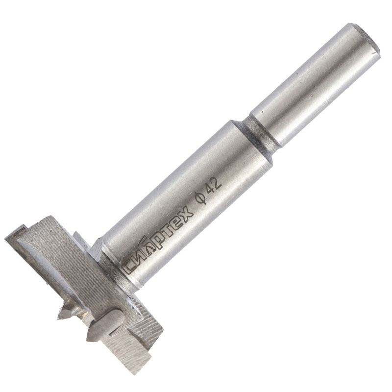 Сверло Форстнера по дереву, 42 мм, цилиндрический хвостовик Сибртех