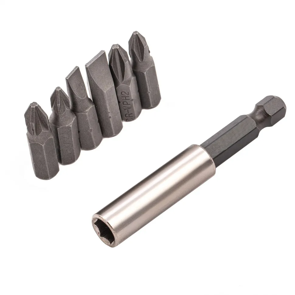 Набор бит, магнитный адаптер для бит, сталь 45Х, 7 предметов, пластиковый кейс Matrix - изображение 3