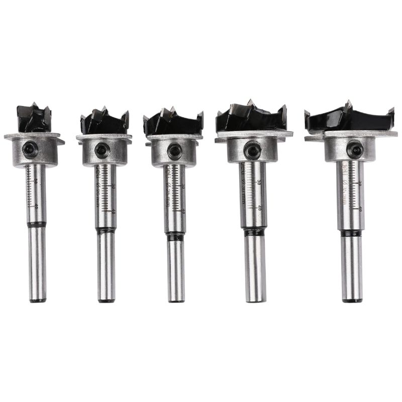 Набор сверл Форстнера 5 шт (15/20/25/30/35мм) DELI DH-MKK005-ED1 ограничитель глубины, пласт. кейс