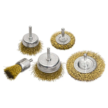 Набор щеток для дрели, 5 шт, 2 плоские, 50-75 мм, 3 чашки, 25-50-75 мм, со шпильками Matrix - изображение 2