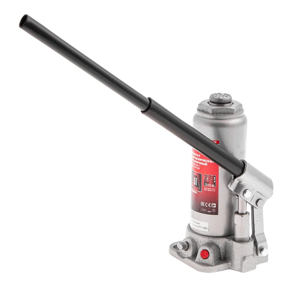 Домкрат гидравлический бутылочный, 5 т, высота подъема 216-413 мм, в пластиковый кейсе Matrix - изображение 8