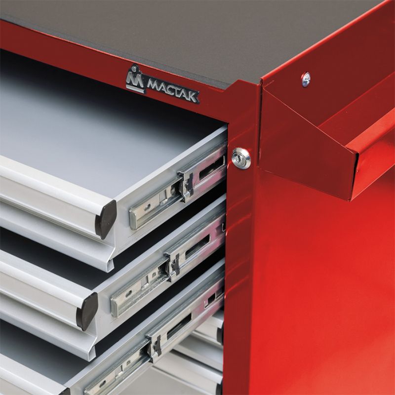 Тележка инструментальная МАСТАК, 5 полок и отсек, ОПТИМА, красная - изображение 3