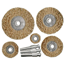 Набор щеток для дрели, 5 шт, 5 плоских 25-38-50-63-75 мм, со шпильками, металлические Matrix - изображение 2