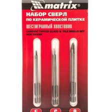 Набор сверл по керамической плитке, 5-6-8 мм, шестигранный хвостовик Matrix - изображение 4