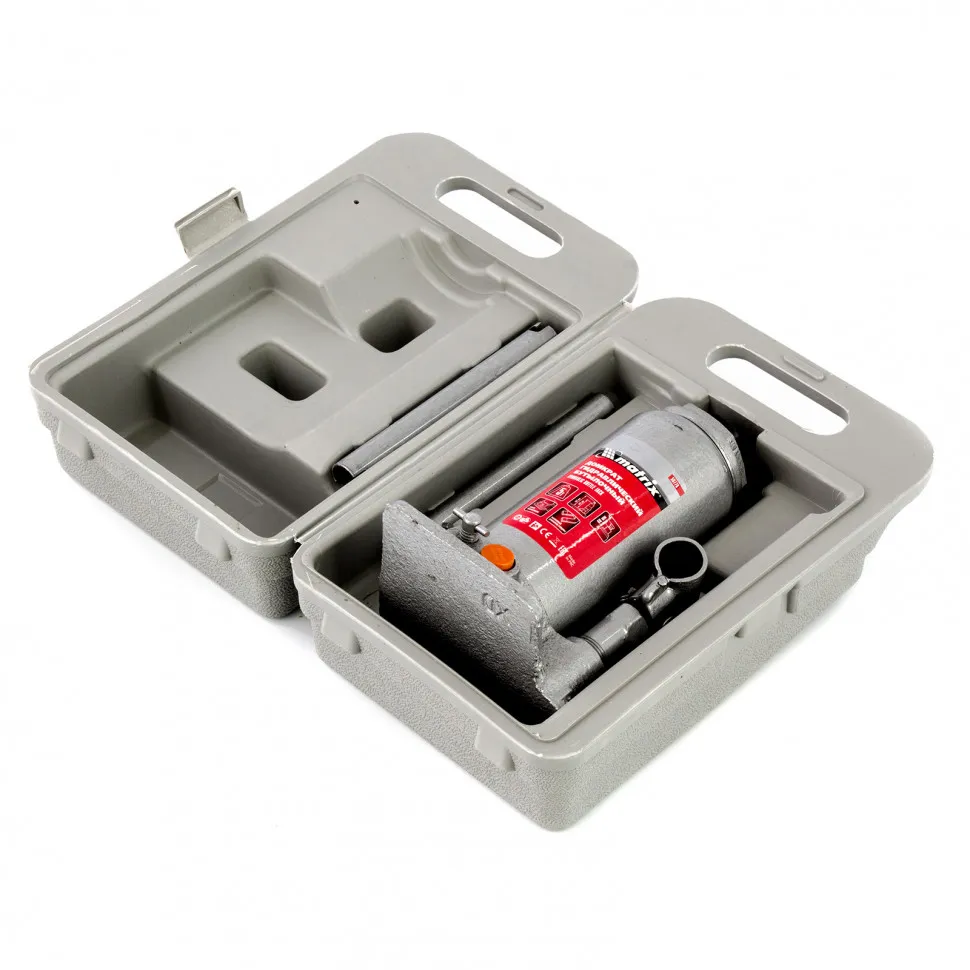 Домкрат гидравлический бутылочный, 5 т, h подъема 197-382 мм, в пластиковом кейсе Matrix - изображение 4