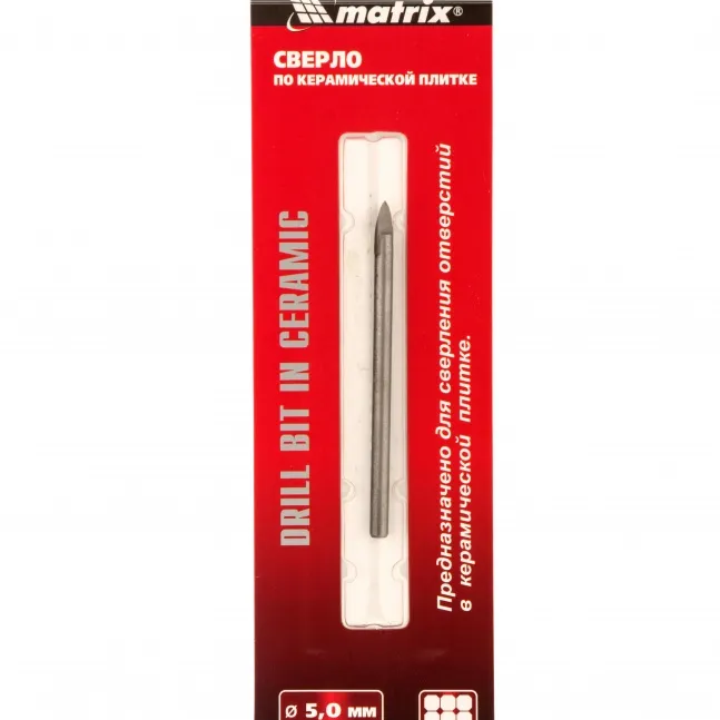 Сверло по керамической плитке, 5 мм, цилиндрический хвостовик Matrix - изображение 2