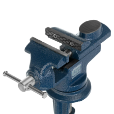 Тиски слесарные, настольные, поворотные, ширина рабочих губок 50 мм, наковальня Сибртех - изображение 14