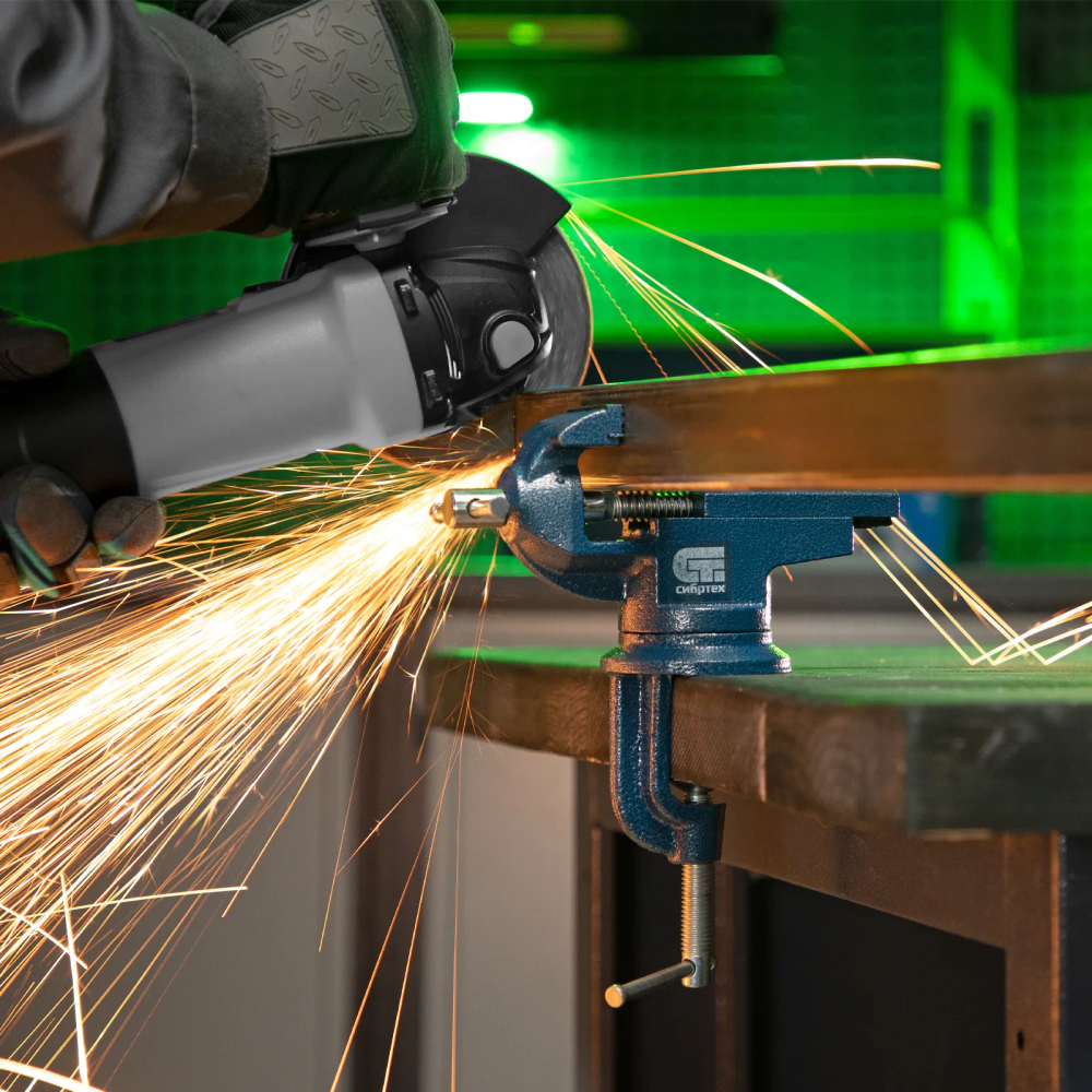 Тиски слесарные, настольные, поворотные, ширина рабочих губок 50 мм, наковальня Сибртех - изображение 8