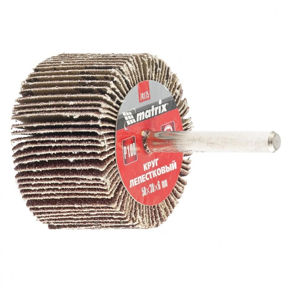 Круг лепестковый для дрели, 50х30х6 мм, P 150 Matrix