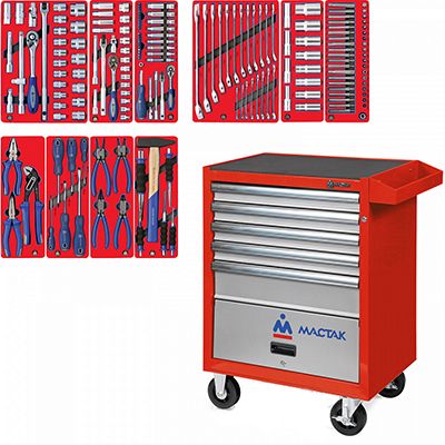 Набор инструментов МАСТАК СТАНДАРТ 52-04186R в красной тележке, 186 предметов - изображение 10
