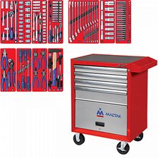 Набор инструментов МАСТАК СТАНДАРТ 52-04186R в красной тележке, 186 предметов - изображение 4