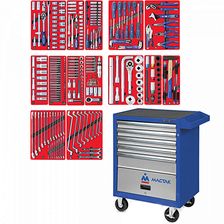 Набор инструментов МАСТАК ПРОФИ 52-05299B в синей тележке, 299 предметов - изображение 4