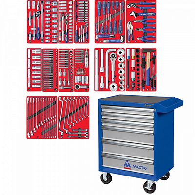 Набор инструментов МАСТАК ПРОФИ 52-05299B в синей тележке, 299 предметов - изображение 9