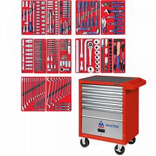 Набор инструментов МАСТАК ПРОФИ 52-05299R в красной тележке, 299 предметов - изображение 4
