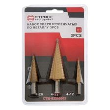 стм-522 W4 Сверло ступенчатое STRONG  3 предмета 4-12 4-20 4-32 - изображение 7