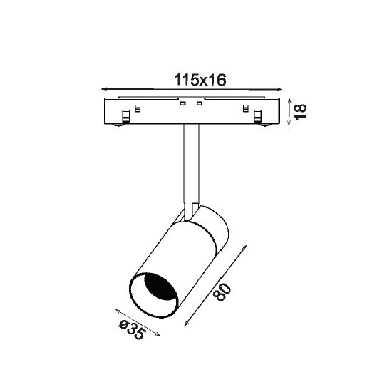 Трековый светодиодный точечный светильник 5W, CRI90, 3000К, угол 15°, IP20, NO DIM, 48B, белый - изображение 2