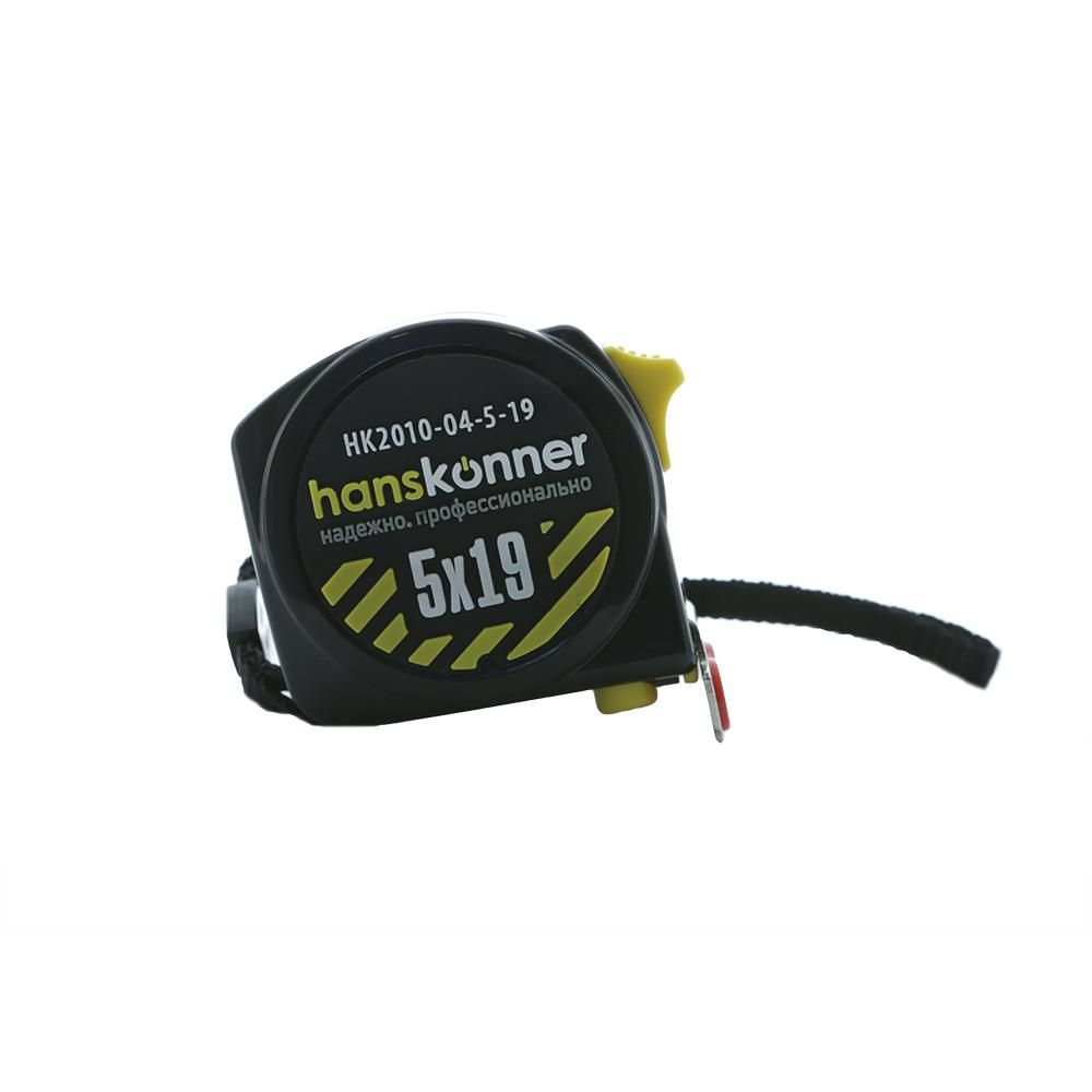 Рулетка 5x19мм, 2 стопа, компактн. корпус,  2 стопа,мощный магнит, Hanskonner - изображение 5