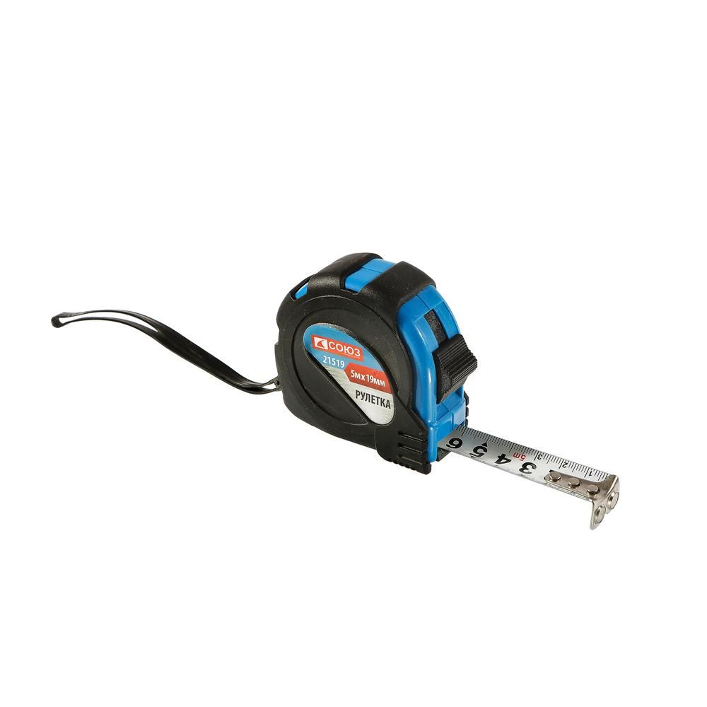 Рулетка 5x19мм, обрезиненная, магнит на зацепе, СОЮЗ - изображение 4