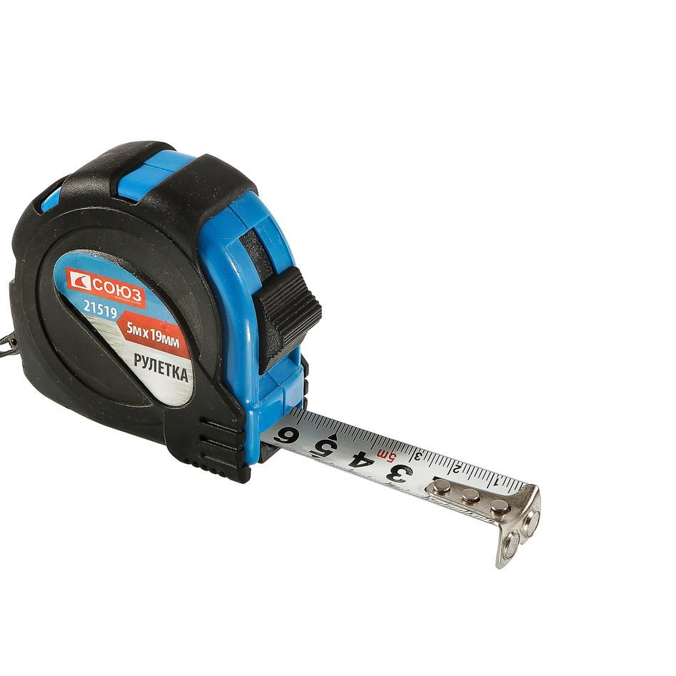 Рулетка 5x19мм, обрезиненная, магнит на зацепе, СОЮЗ - изображение 5