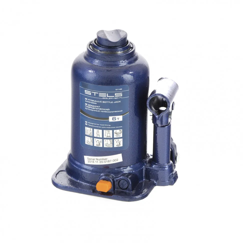 Домкрат гидравлический бутылочный телескопический, 6 т, подъем 170-430 мм Stels - изображение 2