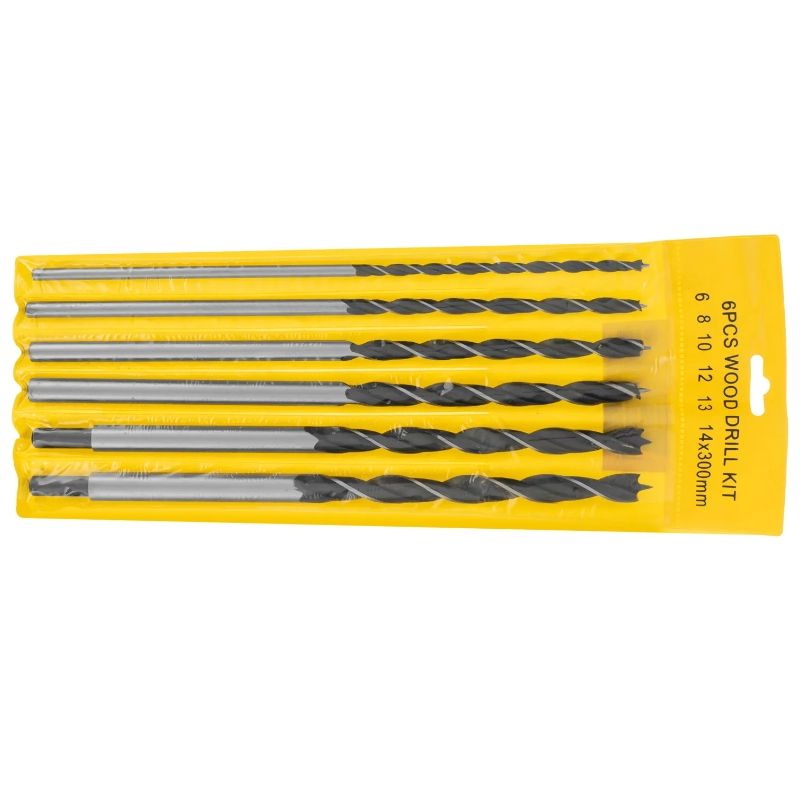 Набор сверл по дереву, 6-8-10-12-13-14 мм, L 300 мм, 6 шт, цилиндрический хвостовик Sparta - изображение 2