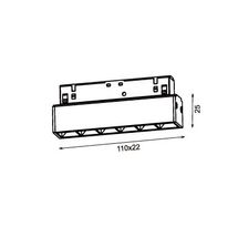 Трековый линейный светильник 6Вт, CRI90, 3000К, гр. 15°, IP20, DALI, 48В, 110мм, черный - изображение 1