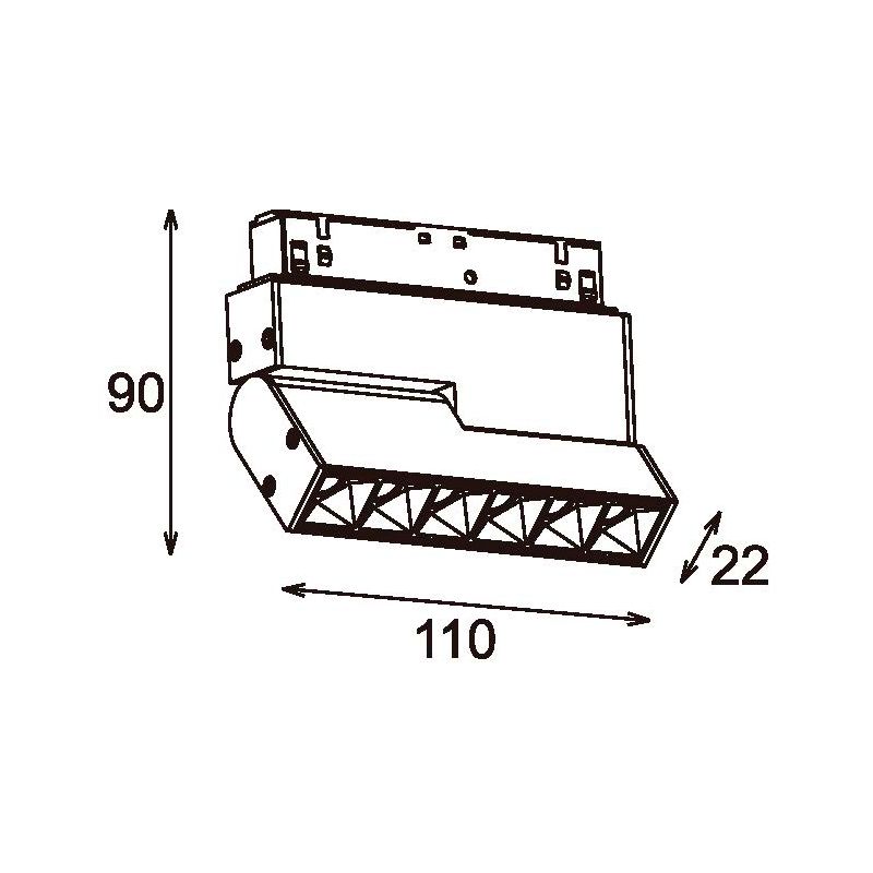Трековый линейно-поворотный светильник 6Вт, CRI90, 4000К, гр. 15°, IP20, DALI, 48B, черный - изображение 3