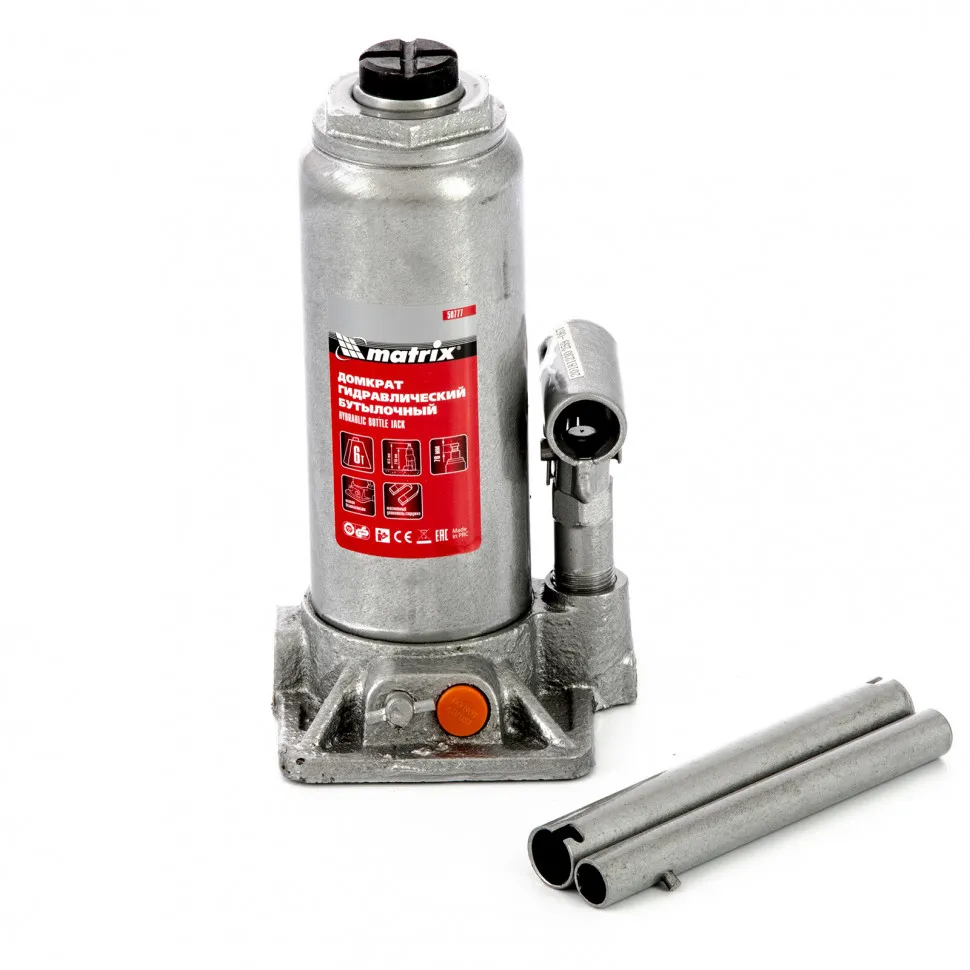 Домкрат гидравлический бутылочный, 6 т, h подъема 216-413 мм, в пластиковом кейсе Matrix - изображение 2
