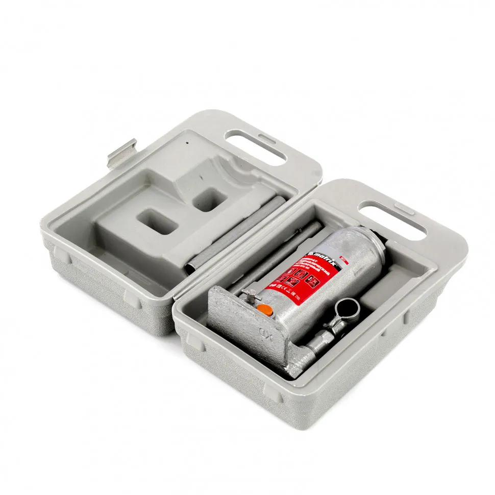 Домкрат гидравлический бутылочный, 6 т, h подъема 216-413 мм, в пластиковом кейсе Matrix - изображение 4