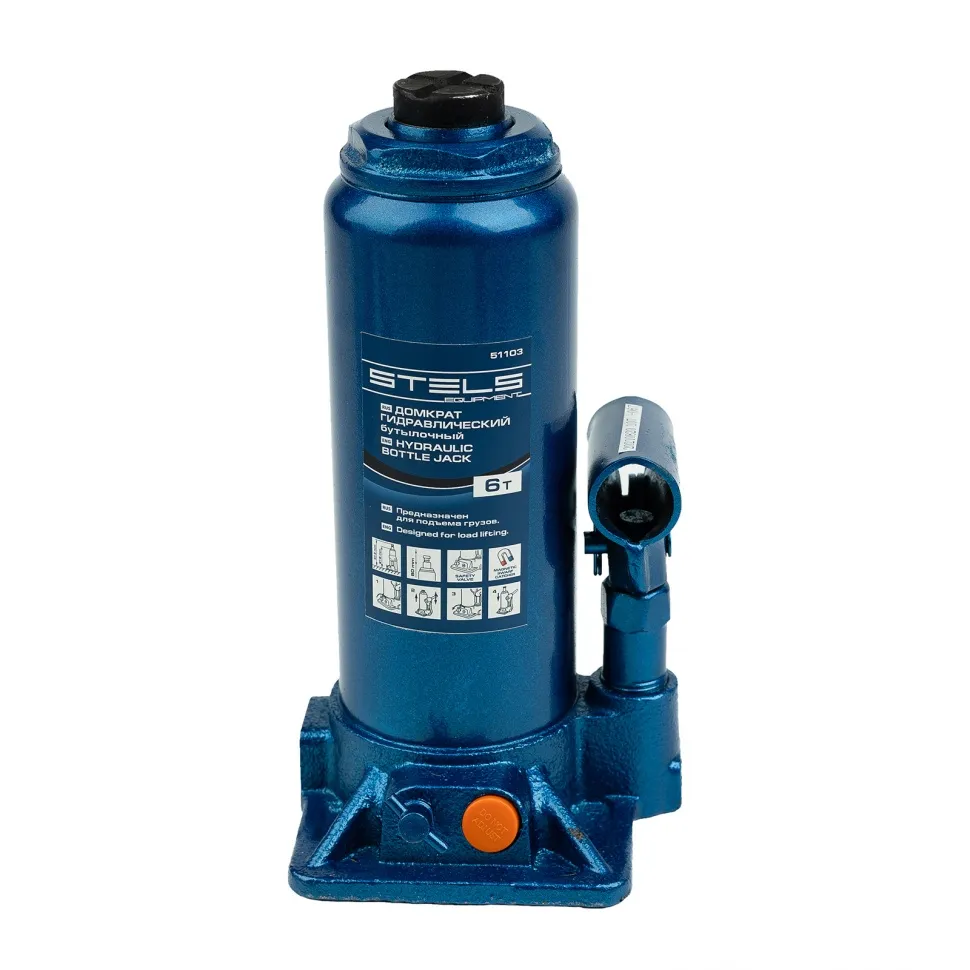 Домкрат гидравлический бутылочный, 6 т, H подъема 216-413 мм Stels - изображение 4