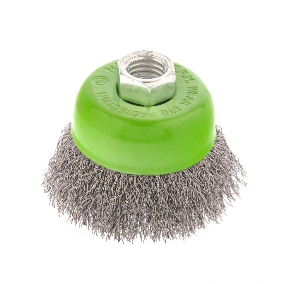 Щетка для УШМ, 65 мм, М14, чашка, витая проволока 0.3 мм Сибртех