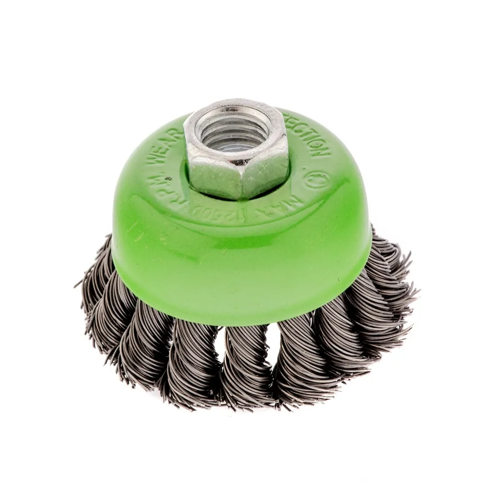 Щетка для УШМ, 65 мм, М14, чашка, крученая проволока 0.5 мм Сибртех