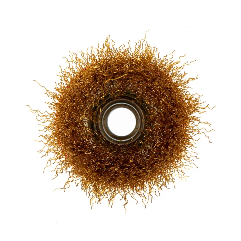 Щетка для УШМ, 65 мм, М14, чашка, латунированная витая проволока Matrix - изображение 3