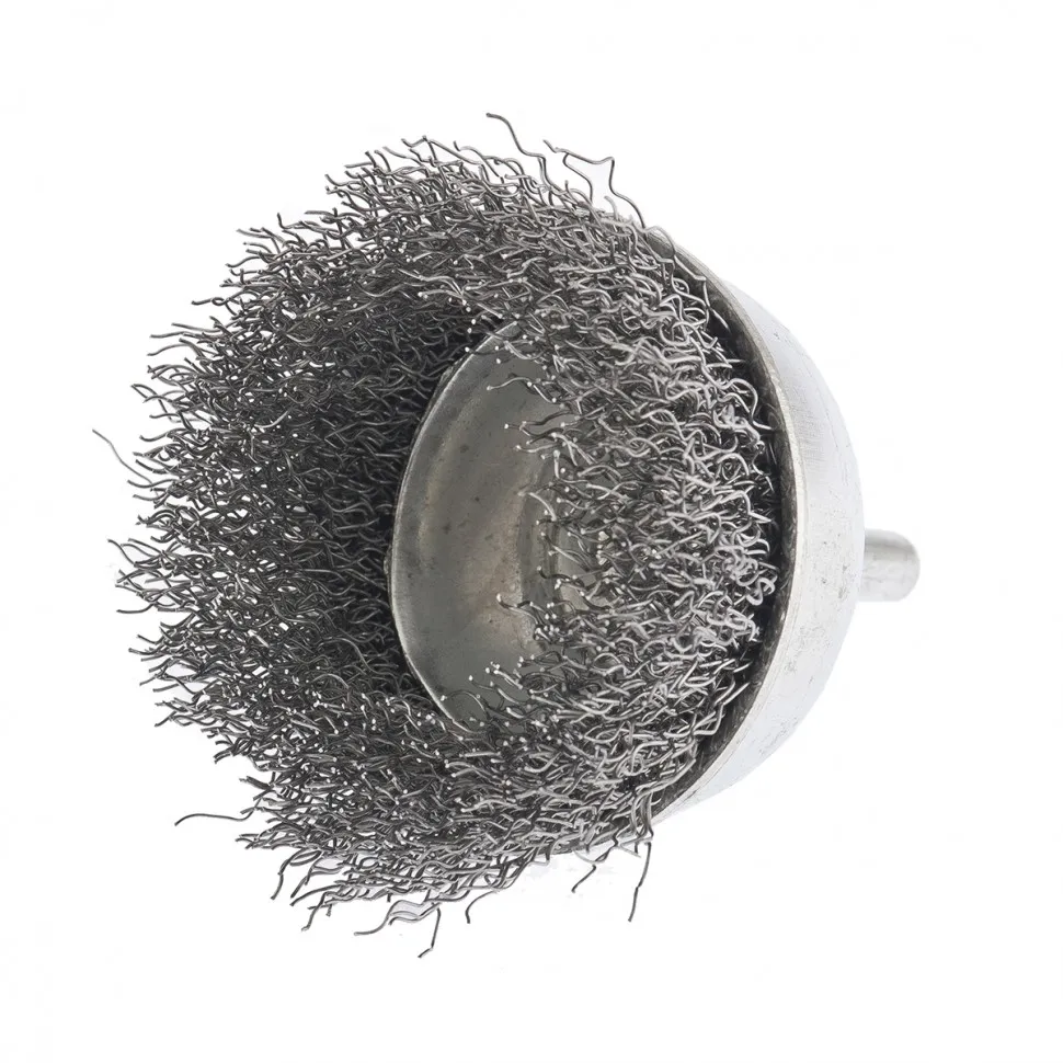 Щетка для дрели, 65 мм, чашка со шпилькой, витая проволока Сибртех - изображение 2