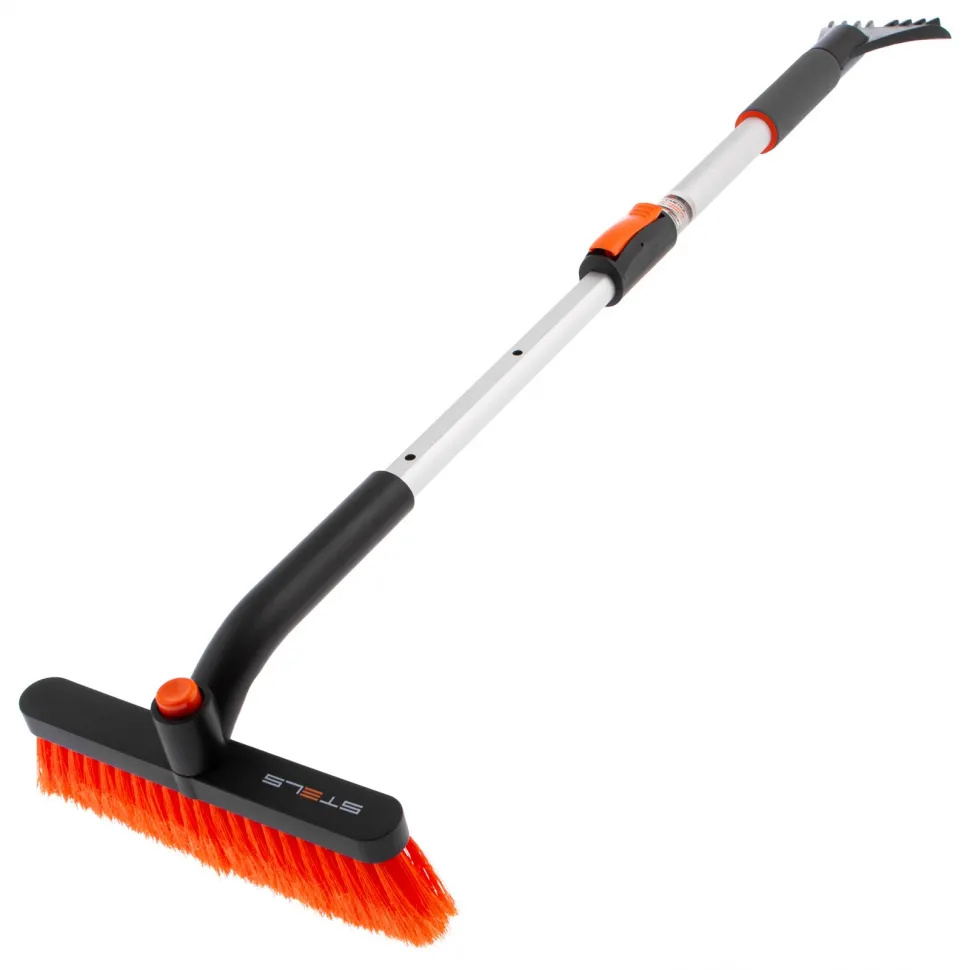 Щетка-сметка для снега со скребком телескопическая, поворотная голова, 690-910 мм Stels - изображение 7