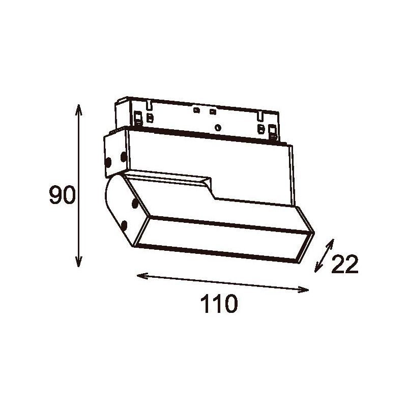 Трековый светодиодный линейный светильник 6W, CRI90, 3000К, угол 100°, IP20, NO DIM, 48B, черный - изображение 3