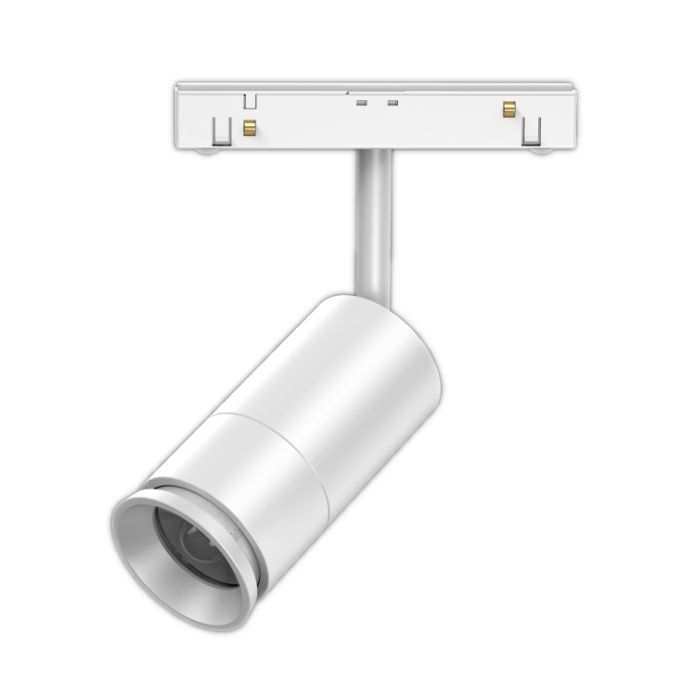 Трековый светодиодный точечный светильник 6W, CRI90, 3000К, угол 15°-45, IP20, NO DIM, 48B, белый