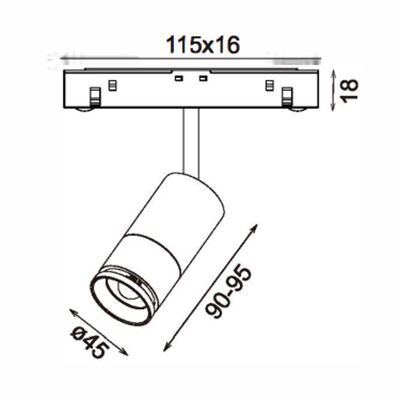 Трековый светодиодный точечный светильник 6W, CRI90, 3000К, угол 15°-45, IP20, NO DIM, 48B, белый - изображение 2