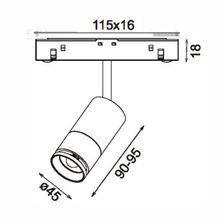 Трековый светодиодный точечный светильник 6W, CRI90, 3000К, угол 15°-45, IP20, NO DIM, 48B, белый - изображение 4
