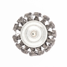 Щетка для дрели, 75 мм, плоская со шпилькой, крученая металлическая проволока 0.5 мм Сибртех - изображение 6