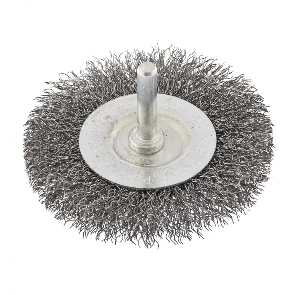 Щетка для дрели, 75 мм, плоская со шпилькой, витая проволока Сибртех - изображение 3