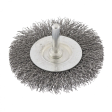 Щетка для дрели, 75 мм, плоская со шпилькой, витая проволока Сибртех - изображение 6