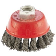 Щетка для УШМ, 75 мм, М14, чашка, крученая проволока 0.35 мм Matrix - изображение 2