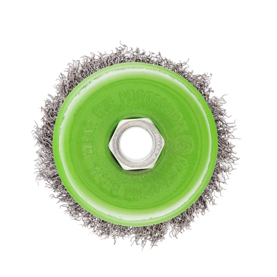 Щетка для УШМ, 75 мм, М14, чашка, витая проволока 0.3 мм Сибртех - изображение 3