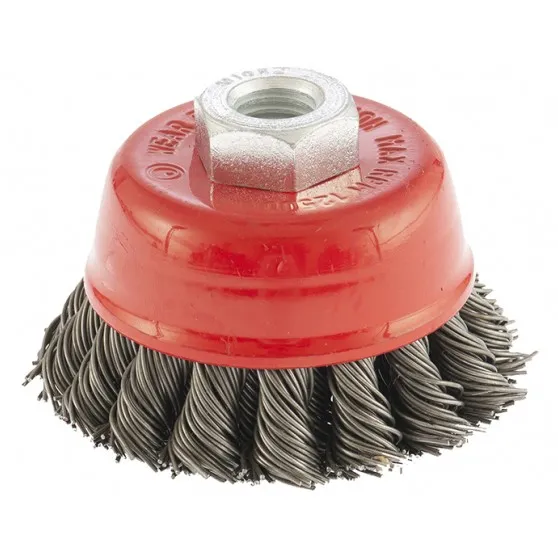 Щетка для УШМ, 75 мм, М14, чашка, двухрядная, крученая проволока 0.8 мм Matrix