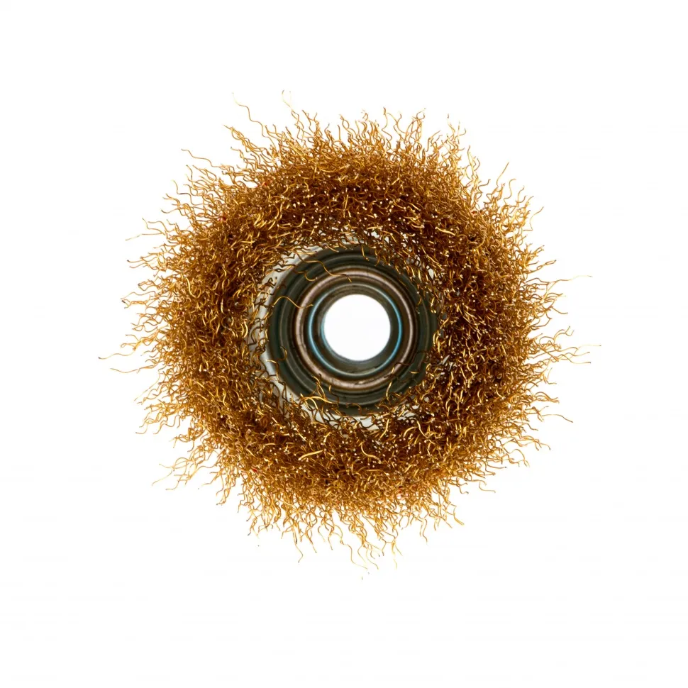 Щетка для УШМ, 75 мм, М14, чашка, латунированная витая проволока Matrix - изображение 3