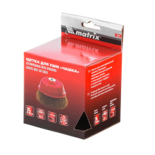 Щетка для УШМ, 75 мм, М14, чашка, латунированная витая проволока Matrix - изображение 8