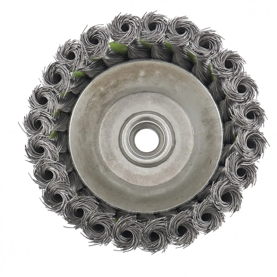 Щетка для УШМ, 75 мм, М14, чашка, крученая металлическая проволока Сибртех - изображение 3