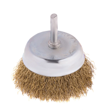 Щетка для дрели, 75 мм, чашка со шпилькой, латунированная витая проволока Matrix - изображение 5